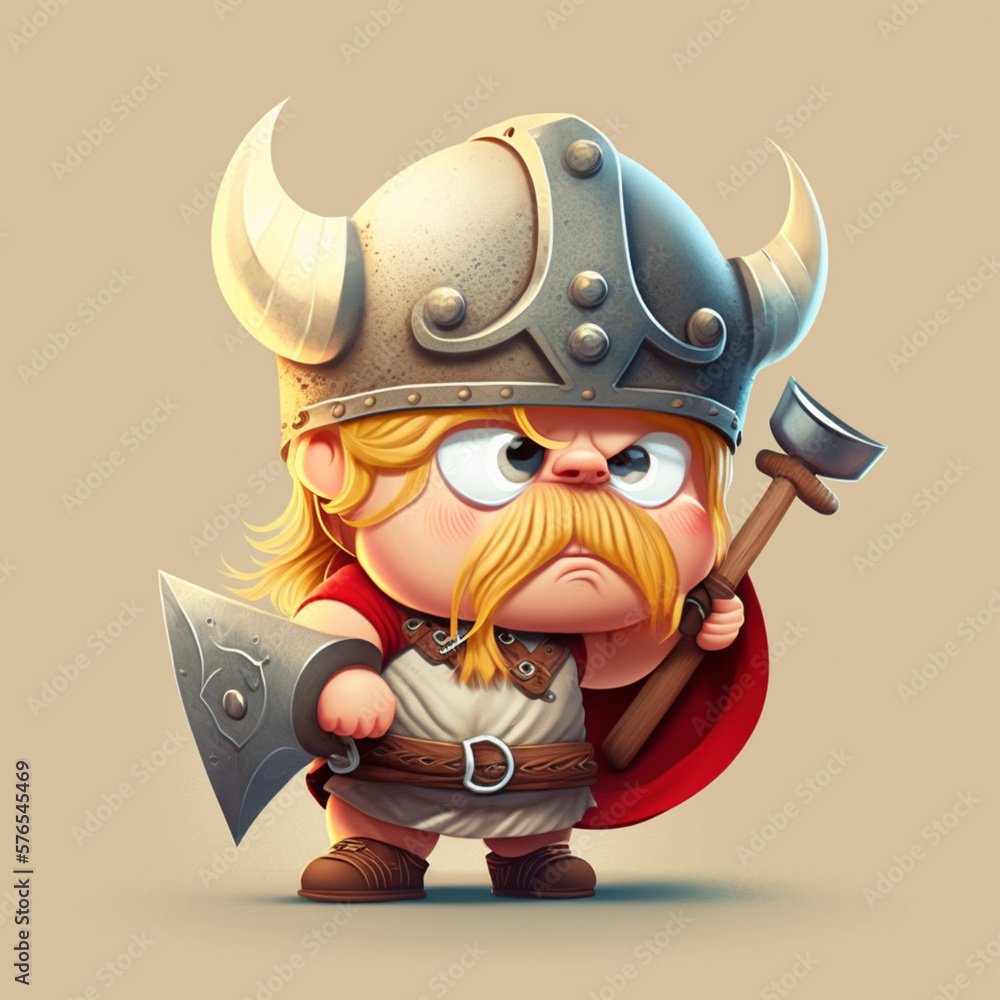 viking warrior with hammer Generative AI illustration