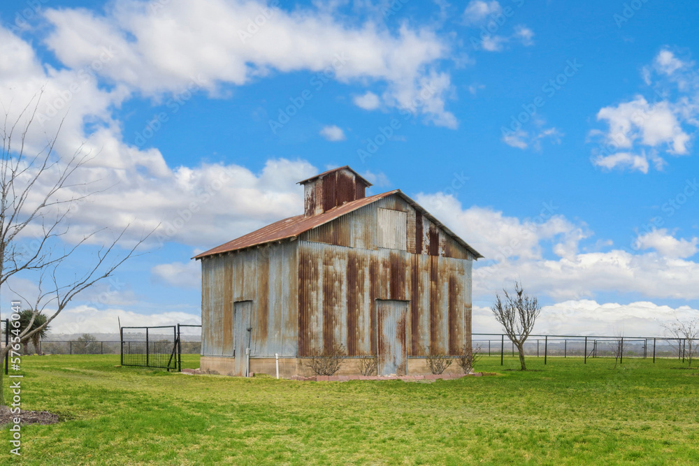 old shed in a field on a ranch in texas
