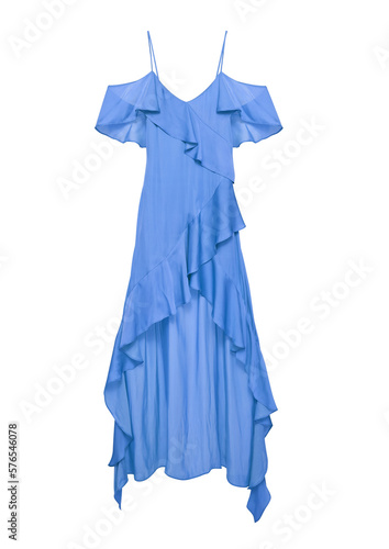 blue dress isolated on transparent background