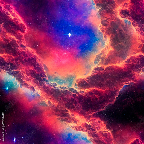Galaxy heart of space nebula stars Generative AI illustration