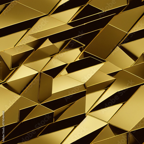 abstract geometric gold background Generative AI illustration