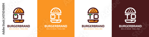 Letter DT and TD Burger Logo, suitable for any business related to burger with DT or TD initials.