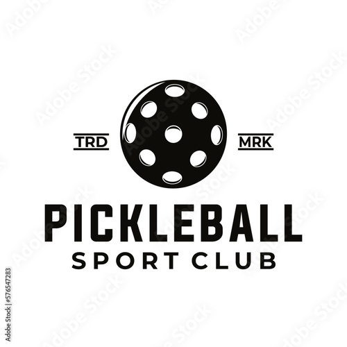 pickle ball sport graphic template. pickleball club game tournament vector illustration.