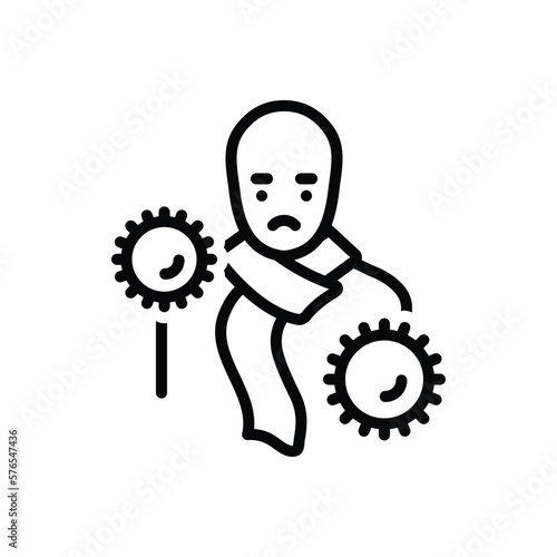 Black line icon for infected
