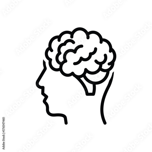 Black line icon for mind