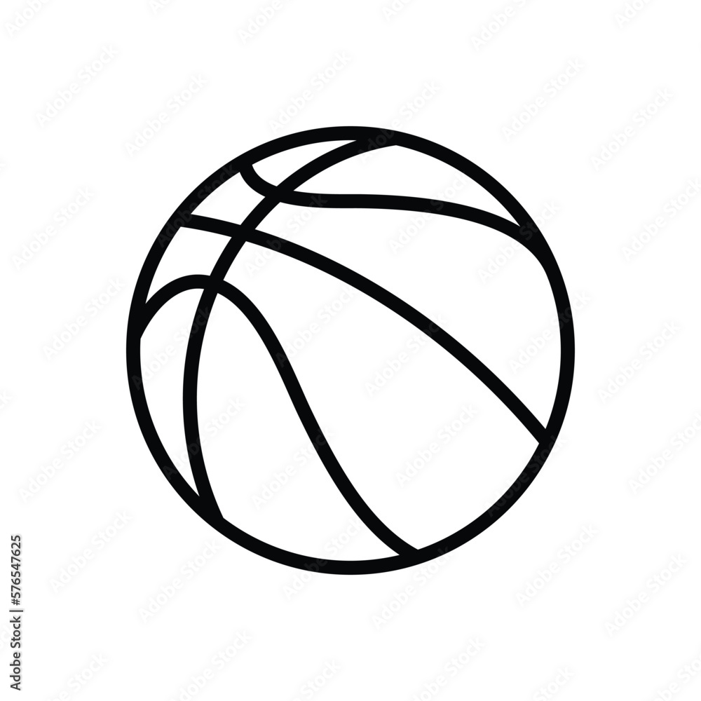 Black line icon for basketball