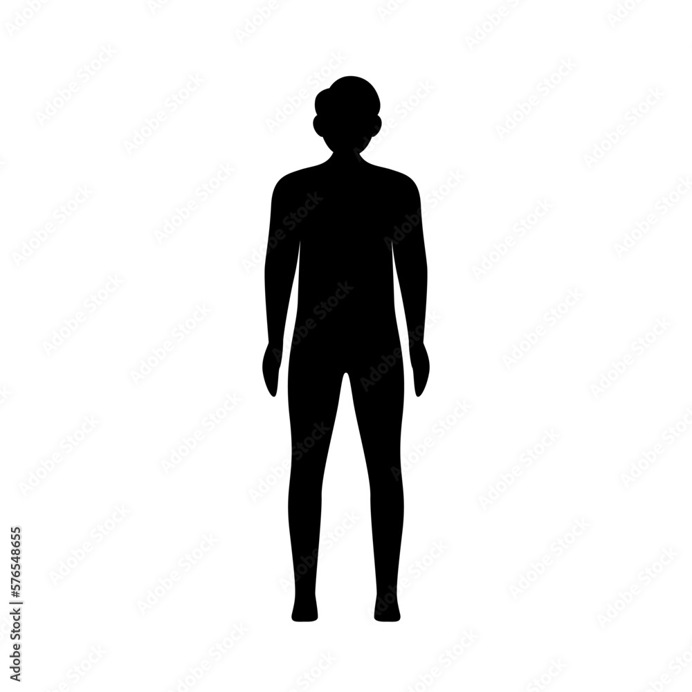 man standing from the front symmetrically silhouette