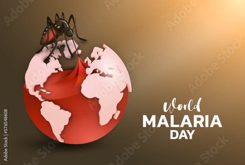 World Malaria Day Design Concept. Day of mosquito diseases such as dengue fever