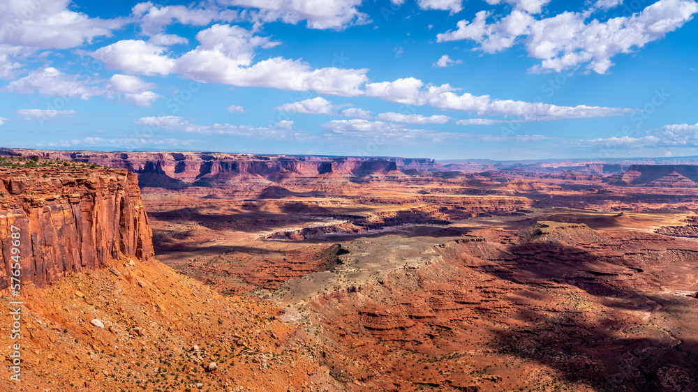 The rugged canyons viewed from the Grand View Point Overlook trail in Canyonlands National Park, Utah, United States