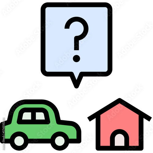 decision filled outline style icon