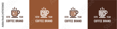 Letter CN and NC Coffee Logo, suitable for any business related to Coffee, Tea, or Other with CN or NC initials.