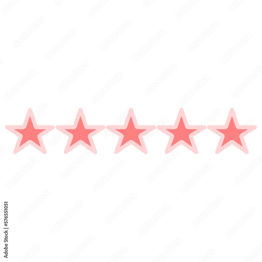 Pink Color Five-Star Rating Icon Pink Color Five-Star Rating Icon