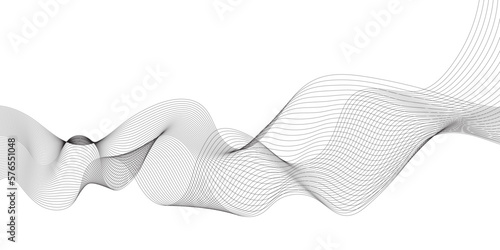 Abstract wavy grey blend liens technology abstract lines on transparent background. Digital frequency track equalizer. Vector illustration, Wavy stylized it make using blend tool.