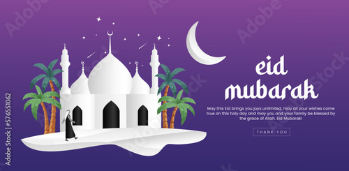 Traditional eid  festival banner template