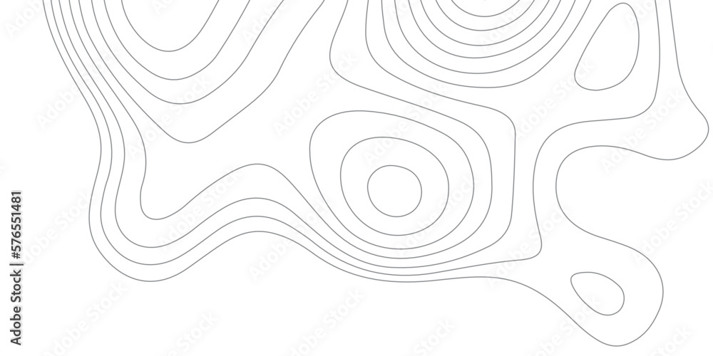 Abstract black and white topographic map lines background. Topographic