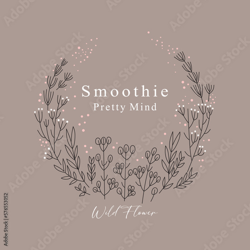 Smoothie pretty mind wild flower typographic slogan for t-shirt prints, posters, Mug design and other uses.