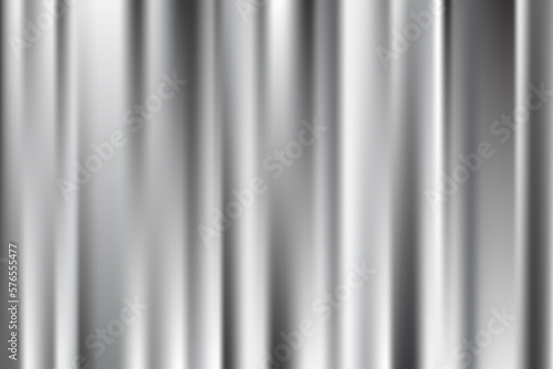 Silver foil background. Metal gradient vector shiny pattern. Chrome stainless gradation surface with reflection. Glossy grey brushed material.