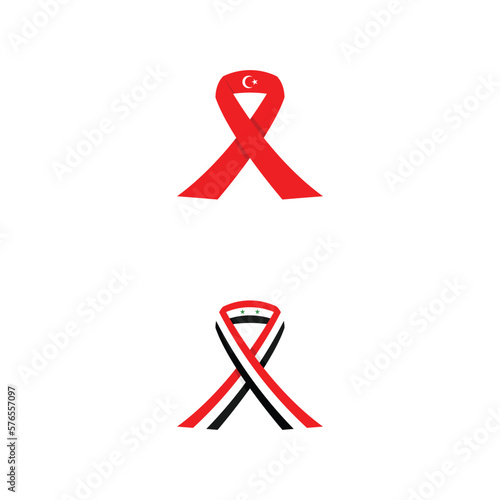 turkey and syria ribbon flag