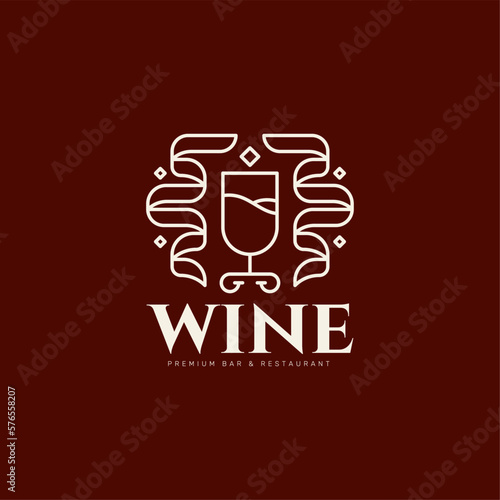 Monoline Bar and Cocktail Logo template