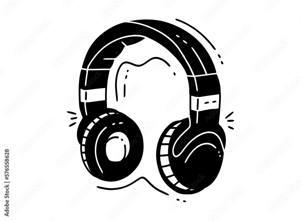 hand-drawing of Headphone hand-drawing of Headphone