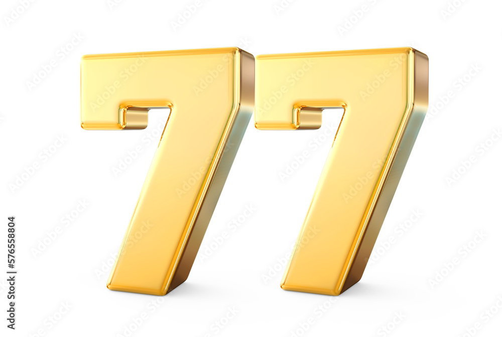 77 Number Golden Stock Illustration