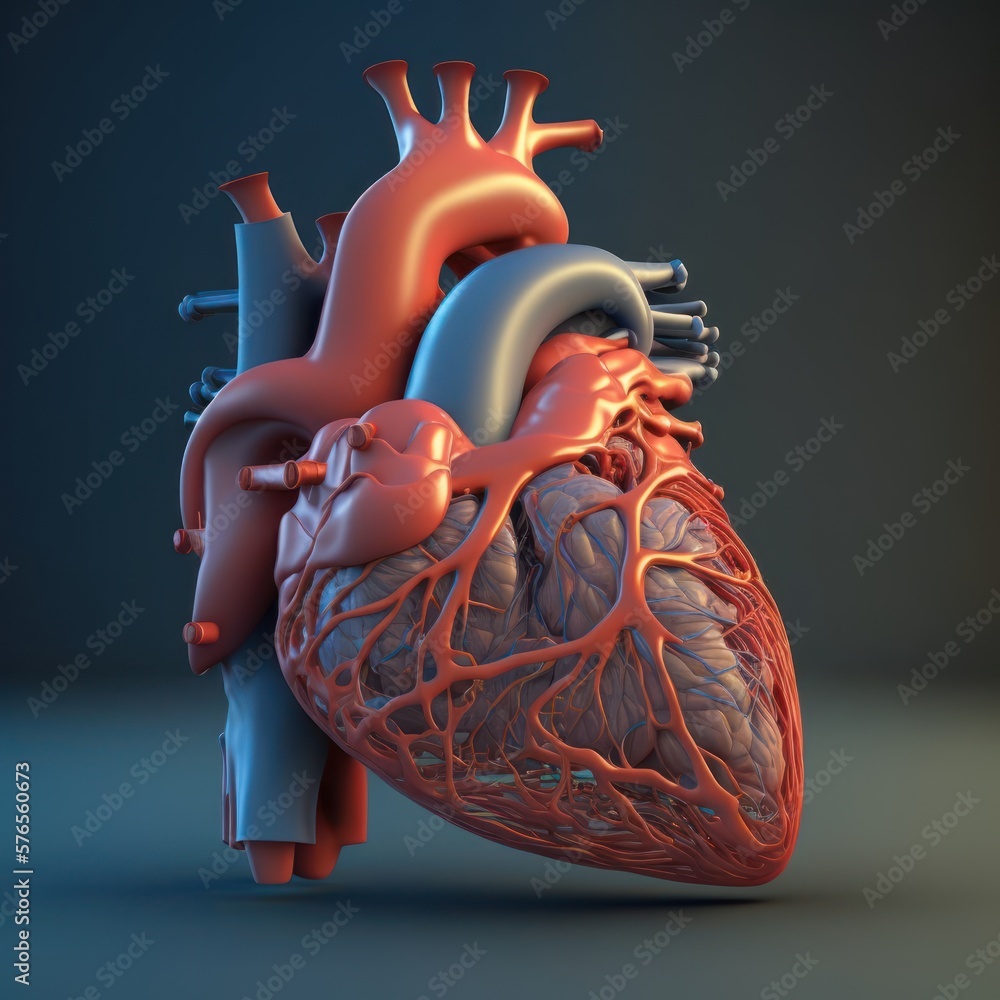 Human Heart human anatomy realistic, GENERATIVE AI Stock Illustration ...