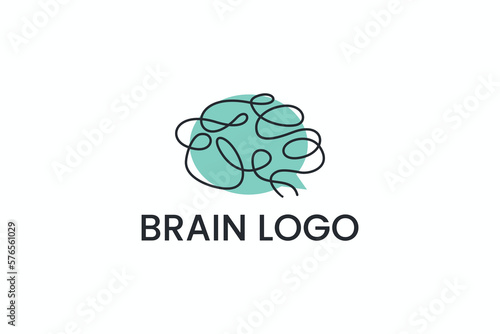 Brain science logo design, Behavioral health logo design vector template