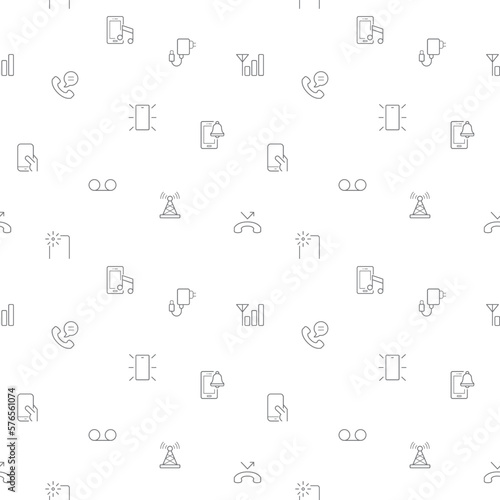 Seamless pattern with phone icon on white background. Included the icons as telephone, mobile, call, device, cell, smartphone, cellular and design elements And Other Elements.