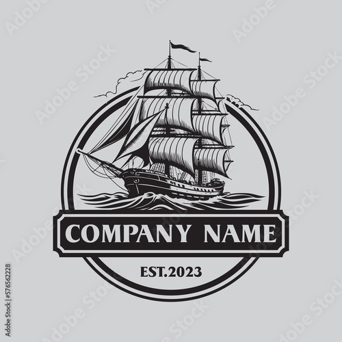 ship logo , sailboat logo vector