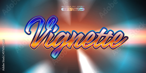 Retro editable text effect style vignette futuristic 80s vibrant theme with experimental background, ideal for poster, flyer, social media post with give them the rad 1980s touch