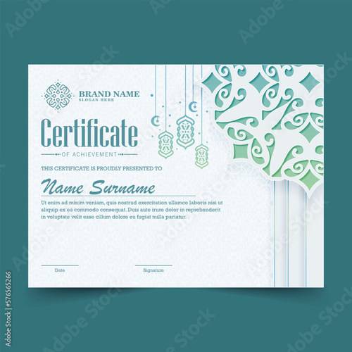colorful islamic ramadan award certificate