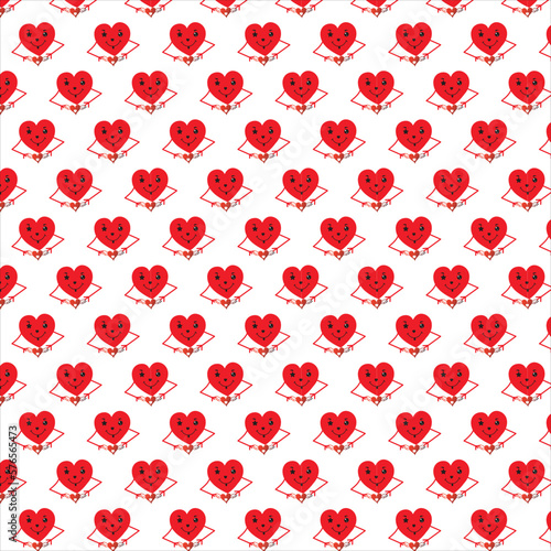 seamless pattern with red hearts