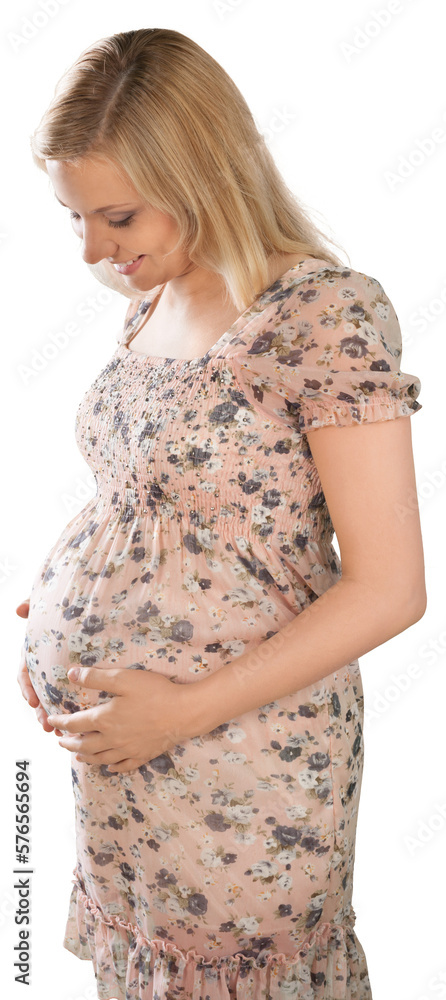 Cute pregnant woman isolated on white Cute pregnant woman isolated on white