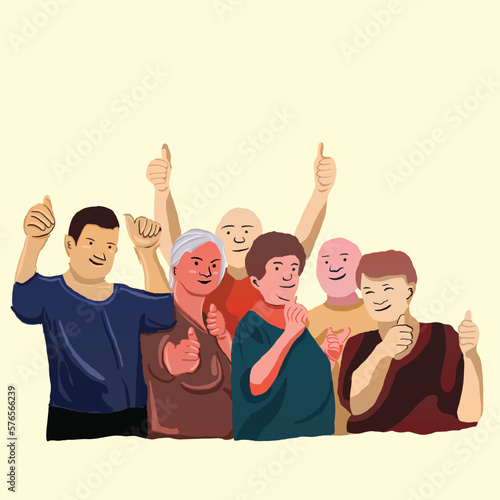 A group of happy elderly people