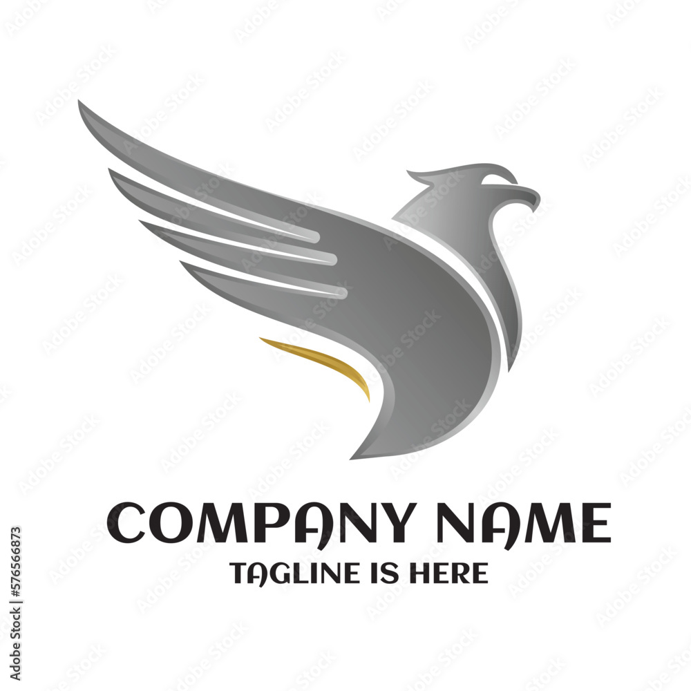 Obraz premium bird fly wing logo art vector design graphic tempate. Airlines company business logo illustration.