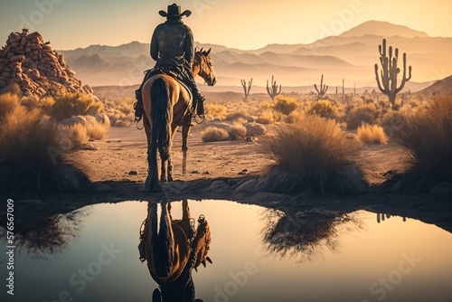 Cowboy in the wild west. Generative ai.