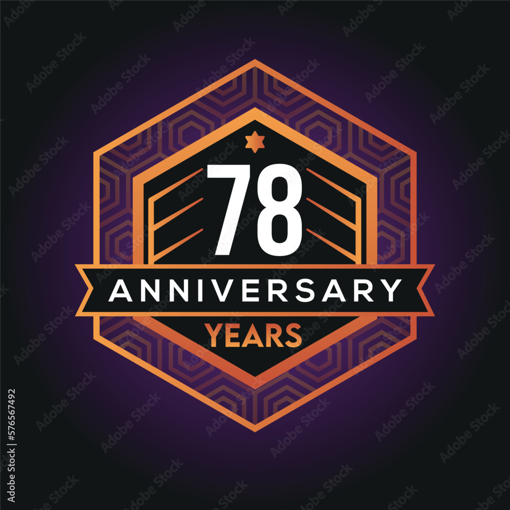 78th year anniversary celebration abstract logo design on vantage black background vector template 78th year anniversary celebration abstract logo design on vantage black background vector template