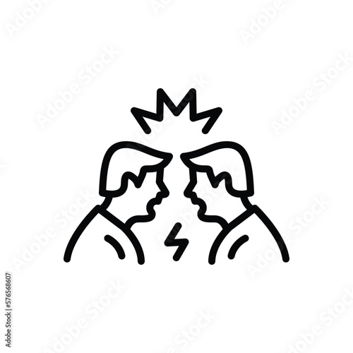 Black line icon for dispute