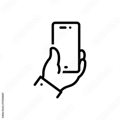 Black line icon for mobile