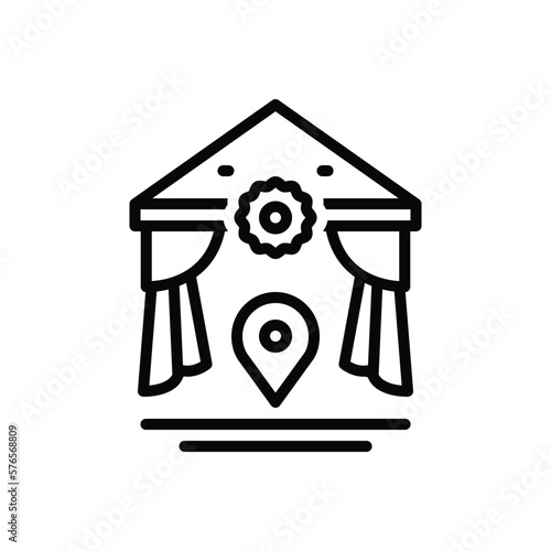 Black line icon for venue