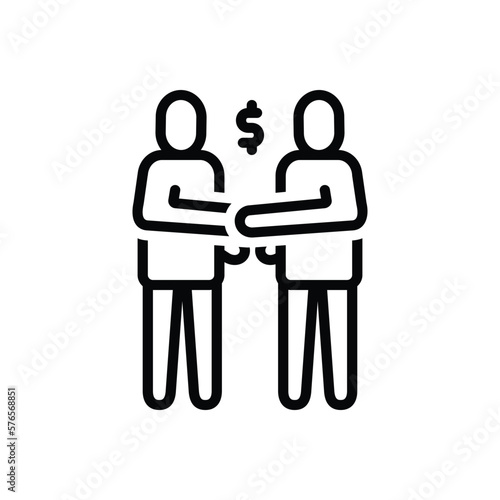 Black line icon for associate