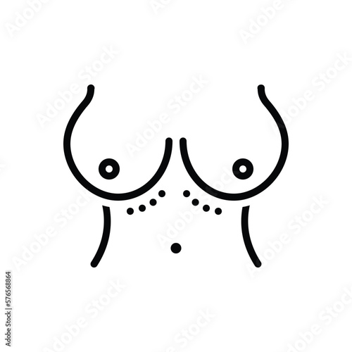 Black line icon for boob