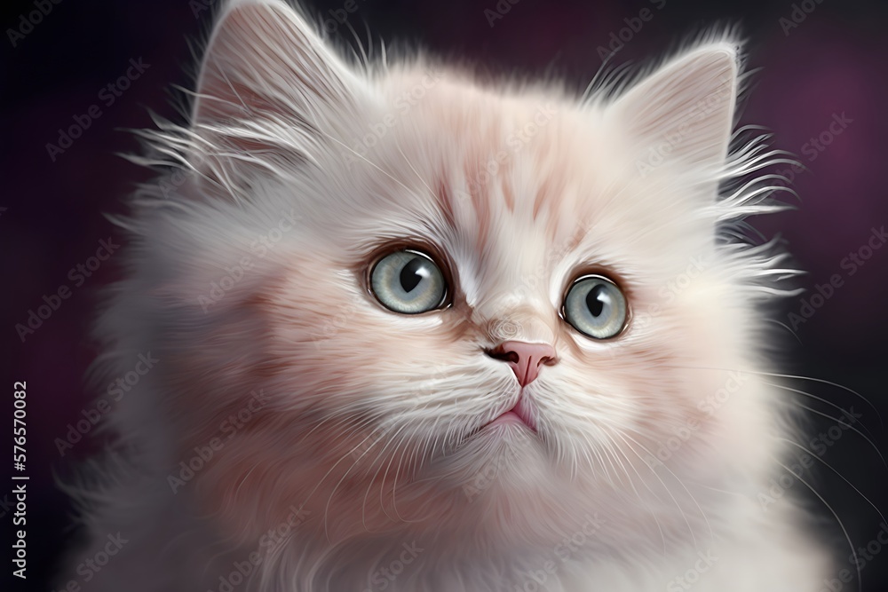 white cat created using AI Generative Technology