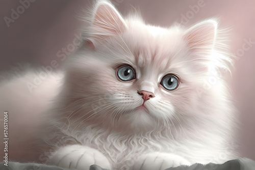 white cat created using AI Generative Technology