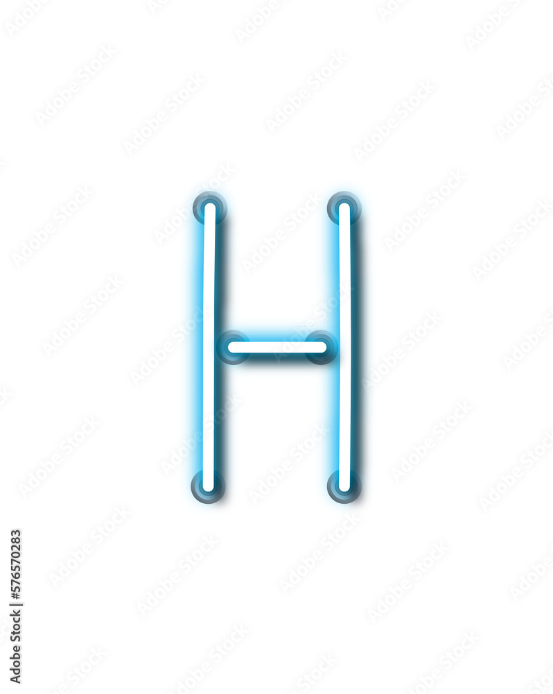 Obraz premium neon letter h