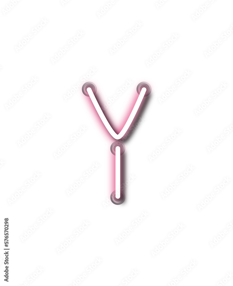 neon letter y neon letter y