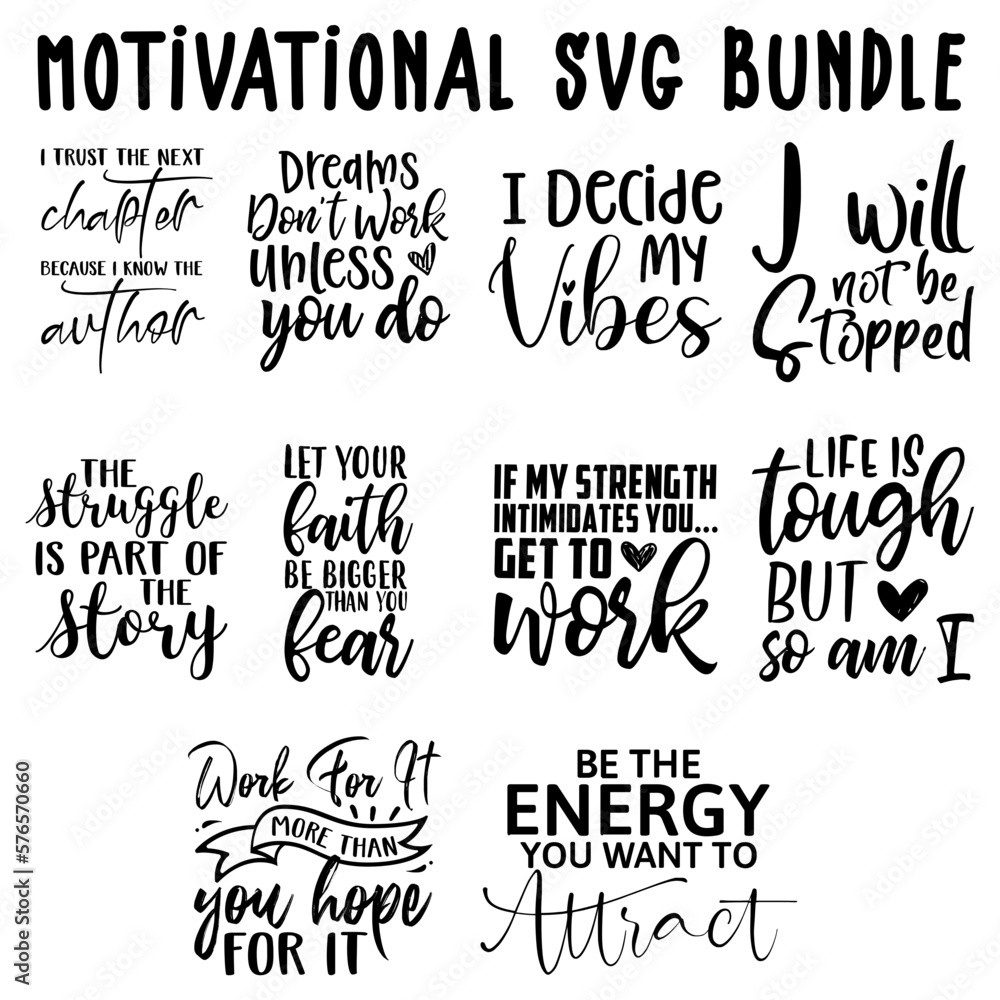 Fototapeta premium Motivational SVG Bundle