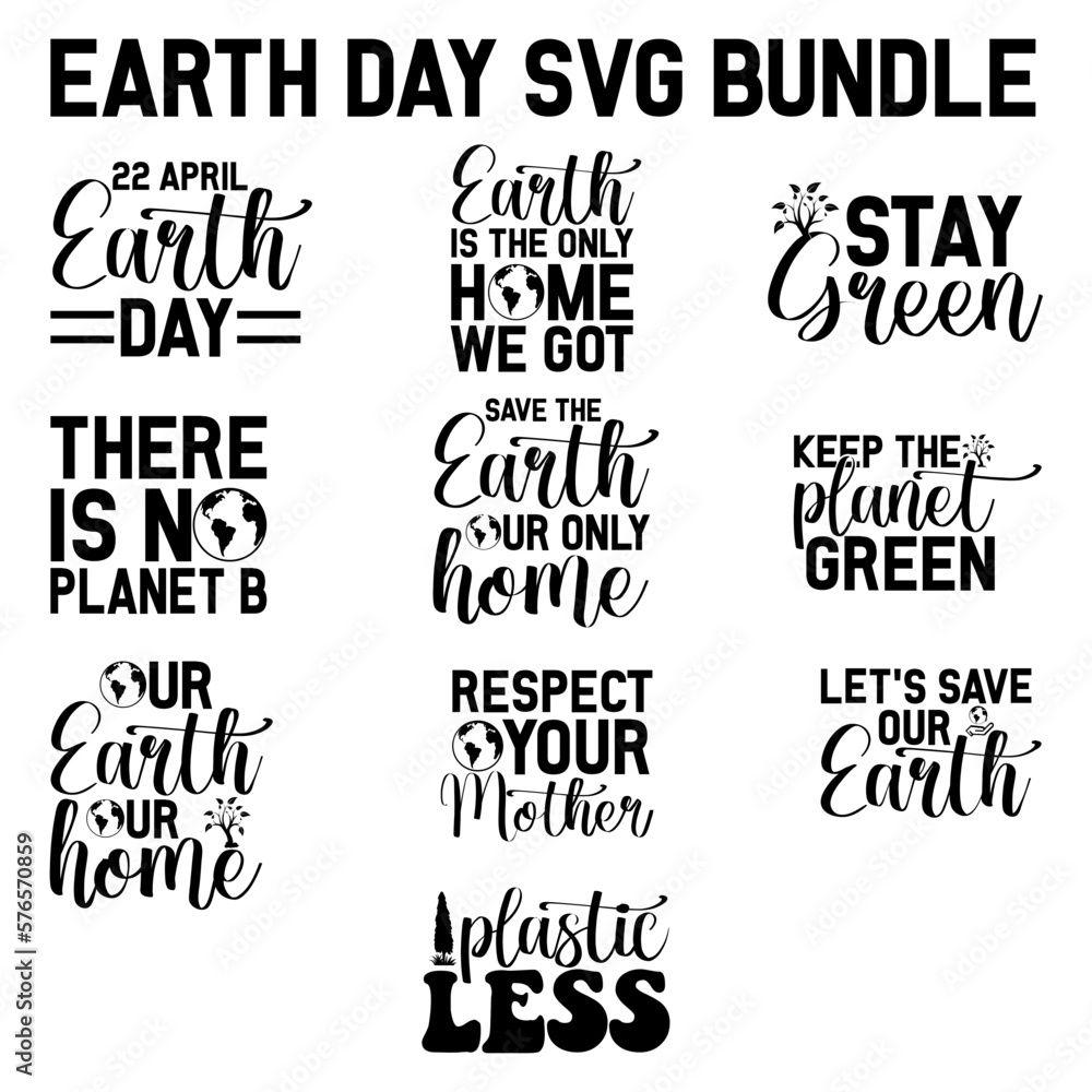 Fototapeta premium Happy Earth Day SVG