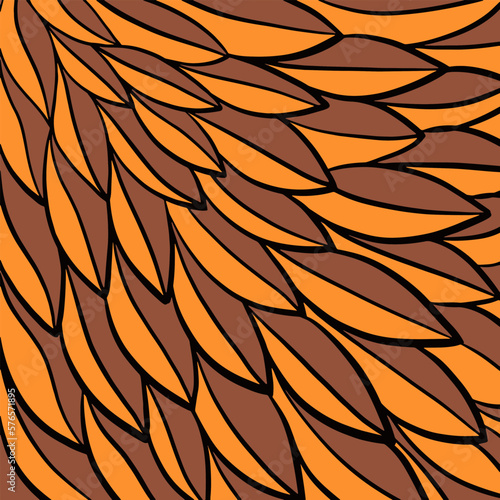 Geometric pattern on the fabric. Vector background illustration with patterns. Pattern in the form of colored leaves.