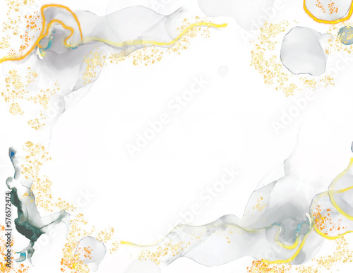Watercolor backgrounds frame with flowers and butterflies